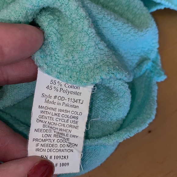 Adorable Teal Distressed Sweatshirt - Picture 4 of 5